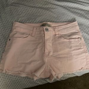pink guess los Angeles jean shorts.